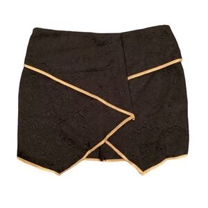Angel Biba Textured Mini Skirt Black with Gold Trim size 10 NWT